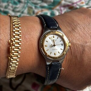 Longines Silver Case with blue Leather Strap